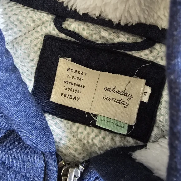 Anthropologie Saturday Sunday Xs Quilted Navy Blue Jacket - Picture 5 of 5